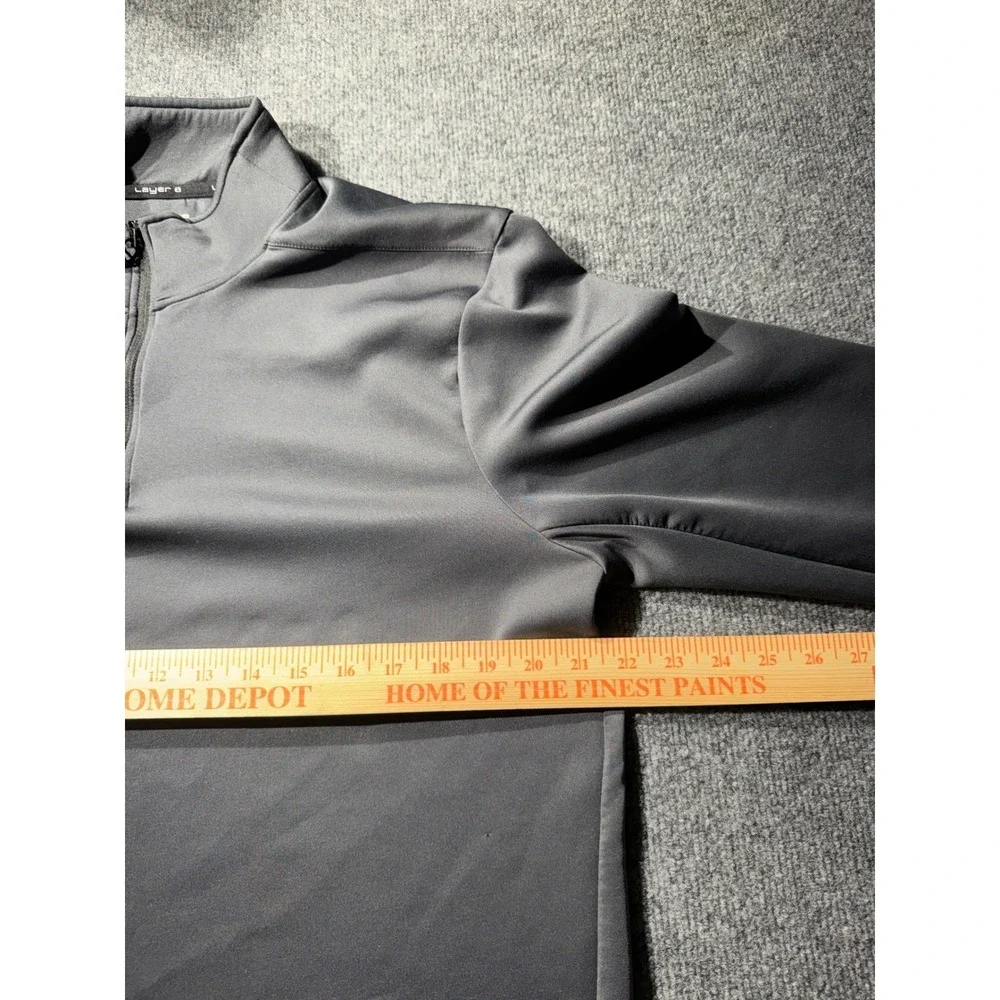 Layer 8 Mens Qwick-Dry Quarter Zip Pullover Charcoal Gray Athletic Shirt Large